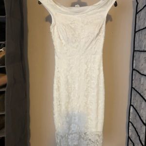 Lace Midi Off-The-Shoulder Dress